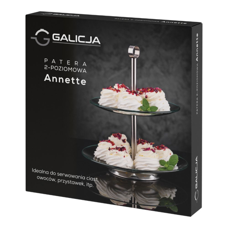 Patera szklana dwupoziomowa ANNETTE